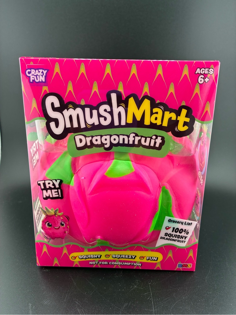 Smush Mart Dragonfruit Squishy Toy - Pink NIB